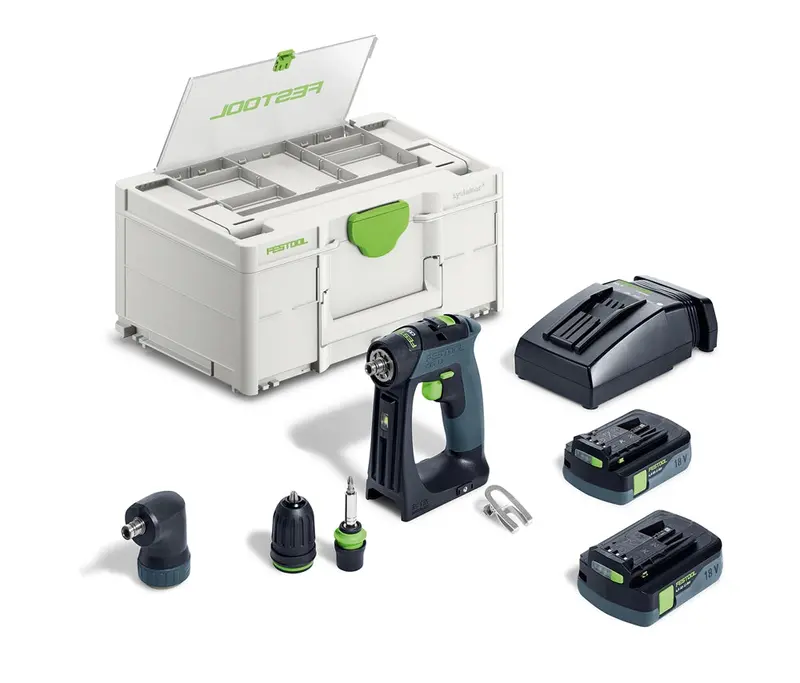 Festool Cxs 18 Hpc Cordless Drill Driver – 18V Brushless, 40 Nm, Integrated Battery Set 1