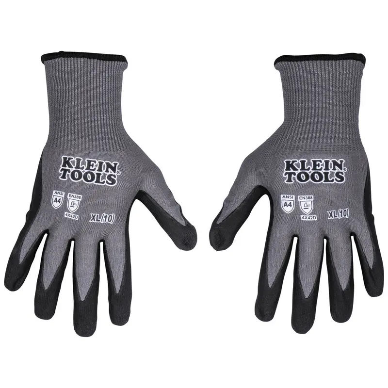 Klein 60590 A4 Cut-Resistant Knit Gloves – Dipped Palm, Xl, 2-Pair Pack 1