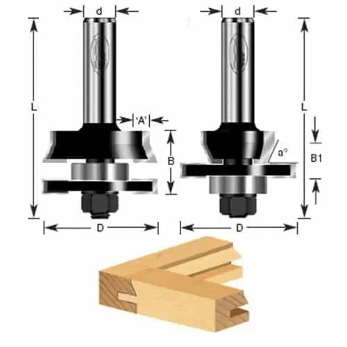 Timberline Shaker Joint Router Bit Set – 440-16 Collection For Traditional Cabinet Door Profiles 1